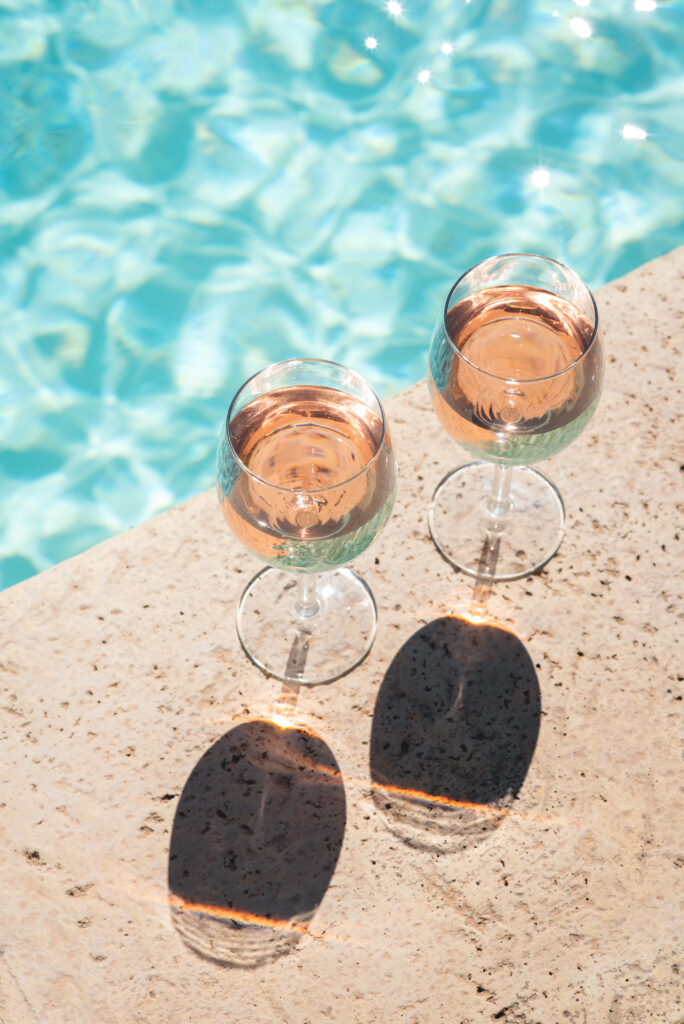 Rosé by the pool